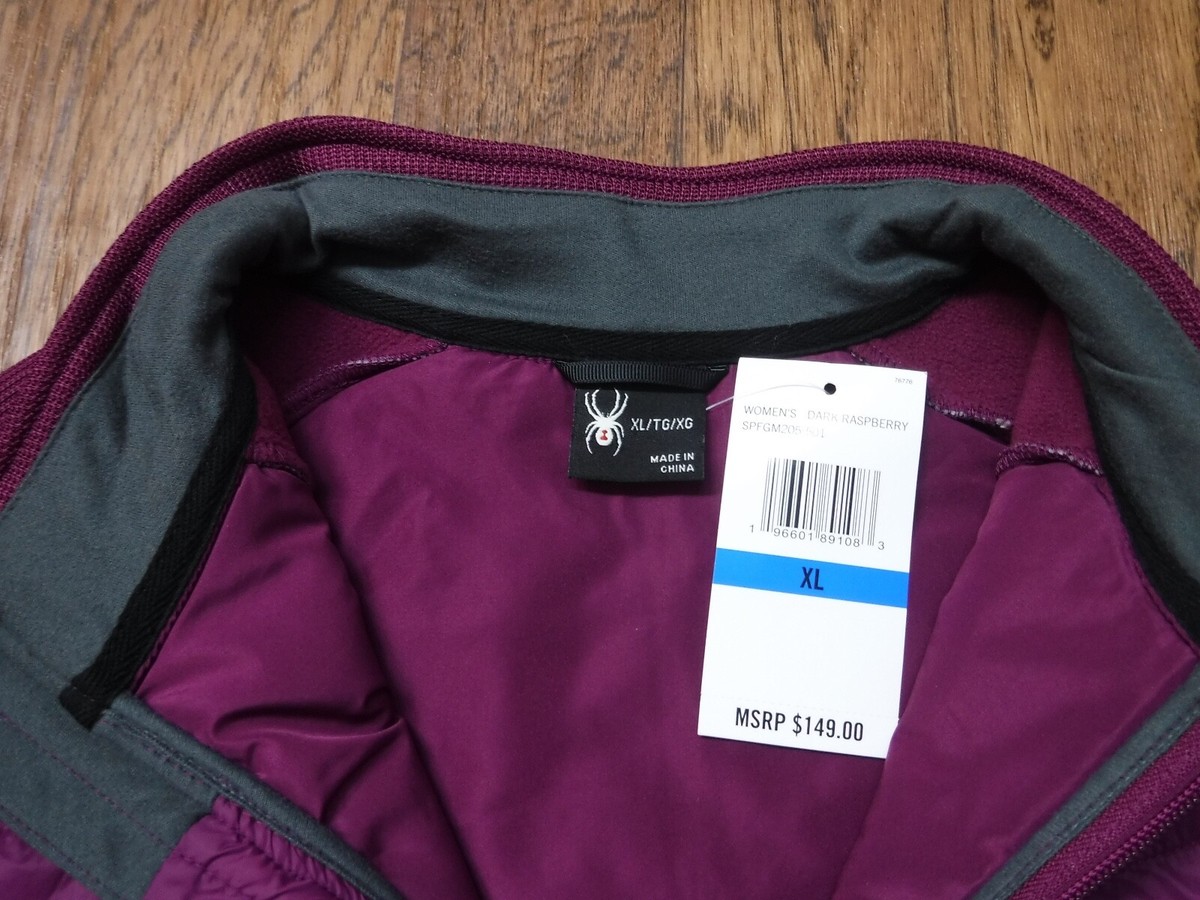 Spyder Dark Raspberry Color Full Zip Up Long Sleeve Jacket Women