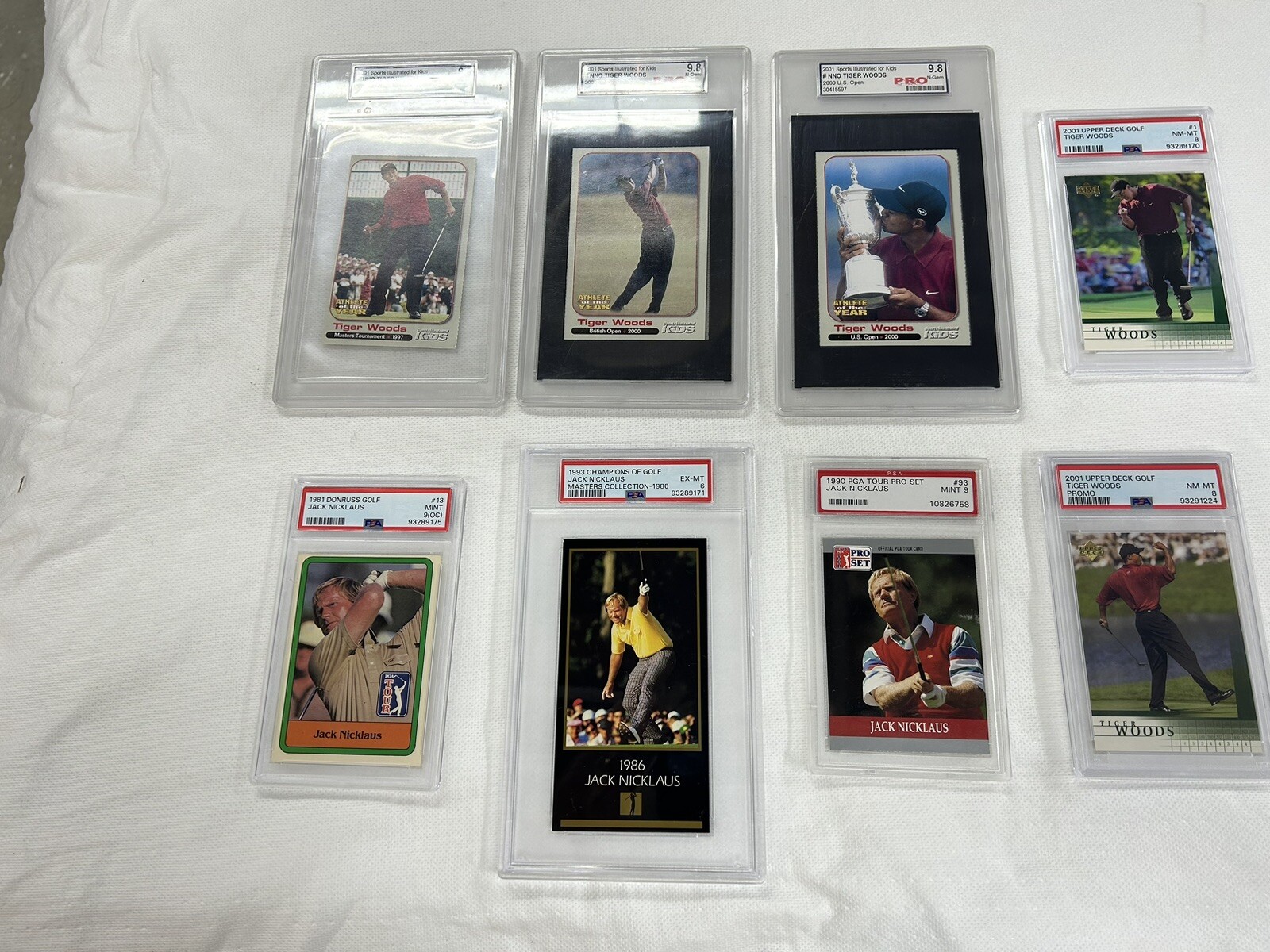Tiger Woods & Jack Nicklaus Golf Cards