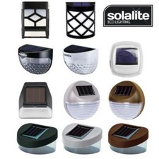 Solar Powered LED Garden Fence Lights Wall Patio Door Decking Outdoor Lighting