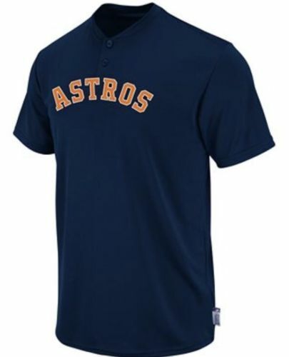 Majestic Two-Button Houston Astros Replica Youth Cool Base Jersey SZ YLG (R28) - Picture 1 of 1