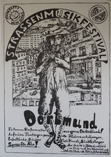 Strassen-Musik-Festival, Poster, Plakat, Dortmund, 1979 Klaus der Geiger