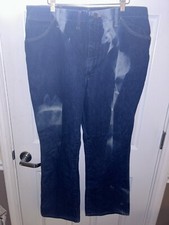 Vintage Maverick Bell Bottom Jeans 38x30 USA Blue 70s Flared Cuffed Western