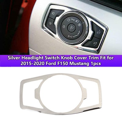 Headlight Switch Knob Cover Trim Interior for 2015-2020 Ford F150/Mustang Chrome