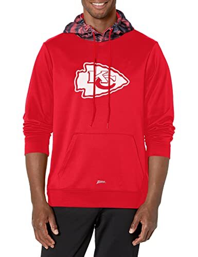 Толстовка с капюшоном Zubaz NFL Mens Kansas City Chiefs Team Color Camo с задней панелью