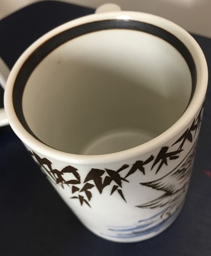 Set of Four Otagiri Swan Mugs Blue Brown Bamboo VTG Japan Made 1960s Rare find - Picture 5 of 5