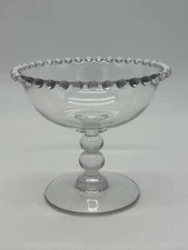 Imperial Glass Candlewick 5” Compote Two Beads on Stem Vintage - 400/66B