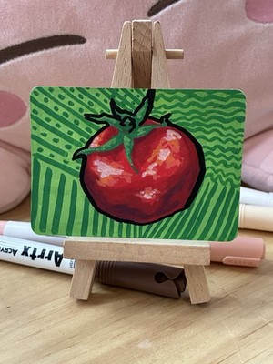 ACEO Original Acryl Gemälde ''Funky Fruits 3'' 3,5'' x 2,5''