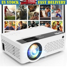 Portable 1080P Mini Projector W/ Bluetooth Built-in Speaker Screen Home Cinema