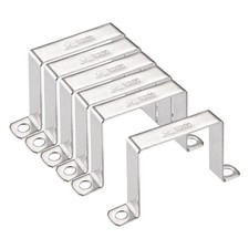 6 Pcs 78 x 82mm U Shaped Connector Bracket 304 Stainless Steel for Door Closed