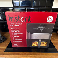 Instant Vortex Plus 6-in-1 Air Fryer, Digital Display, Black/Stainless Steel