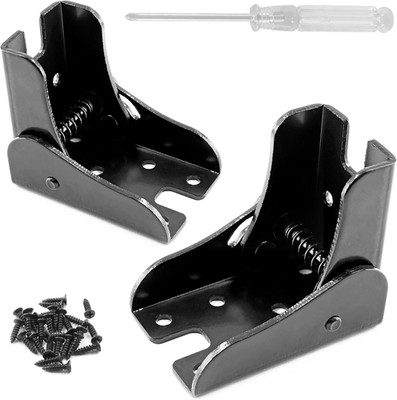 2 Pack Folding Table Leg Brackets, Black Foldable Self-Locking Hinge Extension S
