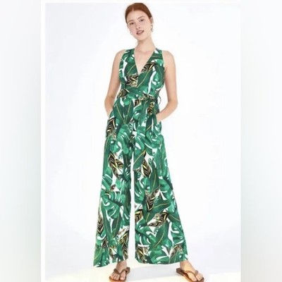 NEW Farm Rio Amazonia floral green wide-leg jumpsuit size medium
