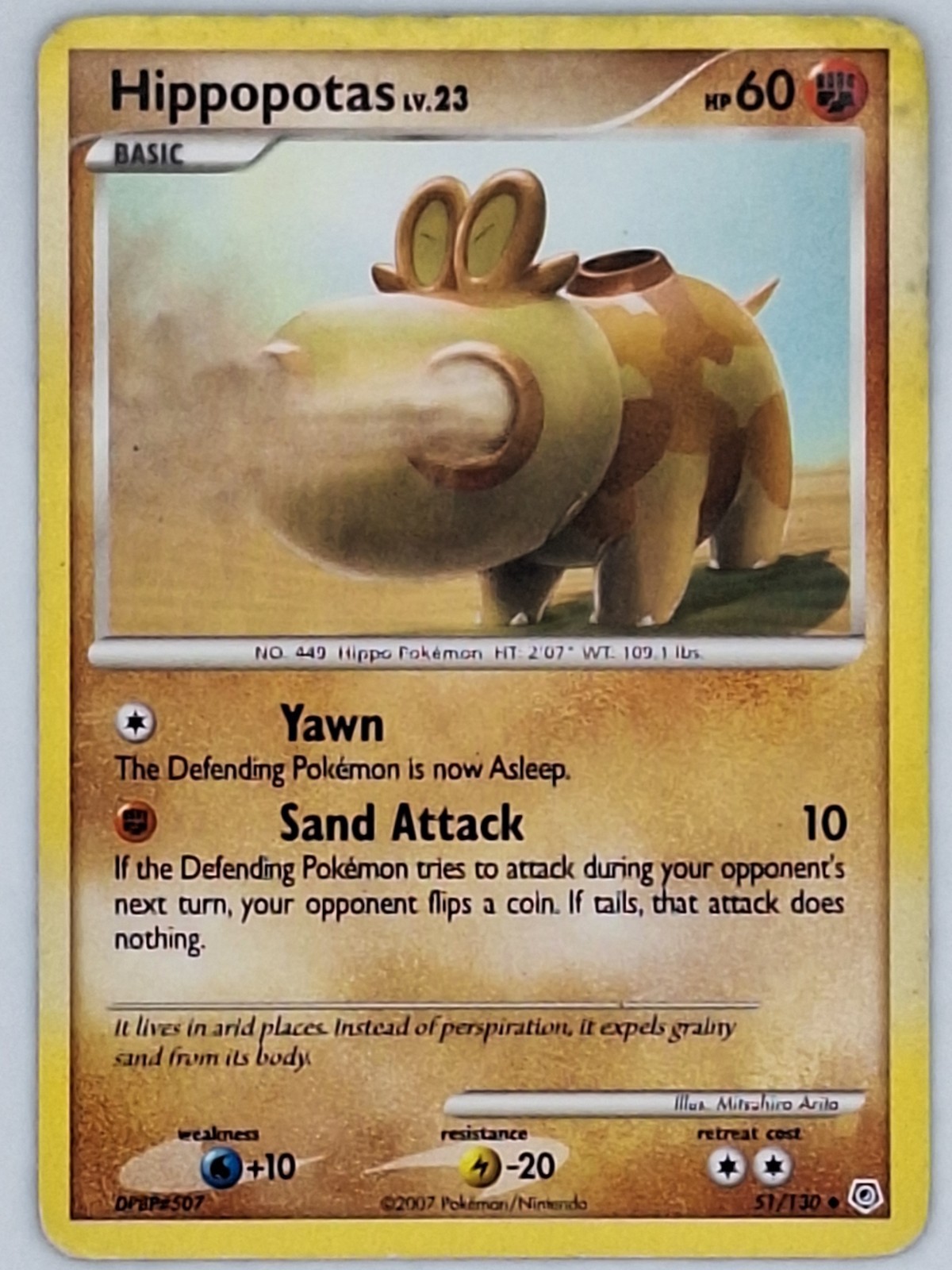 Hippopotas 51/130 Pokemon - Diamond and Pearl MP