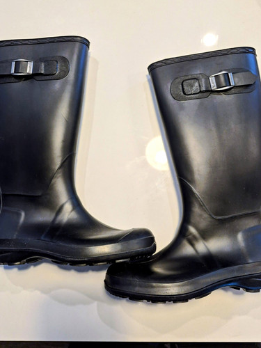 Kamik Olivia Women's Waterproof Knee High Rain Boots Black Pull-On US 6