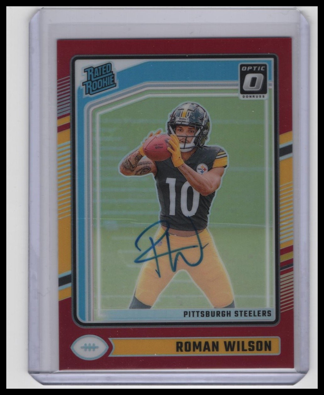 2024 Donruss Optic #285 Roman Wilson Rated Rookies RPS Autographs Red #/75