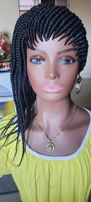 braided cornrow wig Poney tail libre with braided side 1B