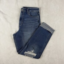 Hollister Women  s Jeans Ultra High Rise Mom Jeans Distressed Stretch Blue 7R