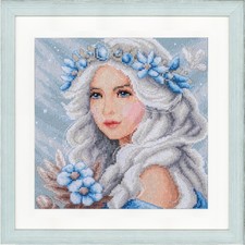 Lanarte counted cross stitch kit "Romance, Frost", 18x18cm