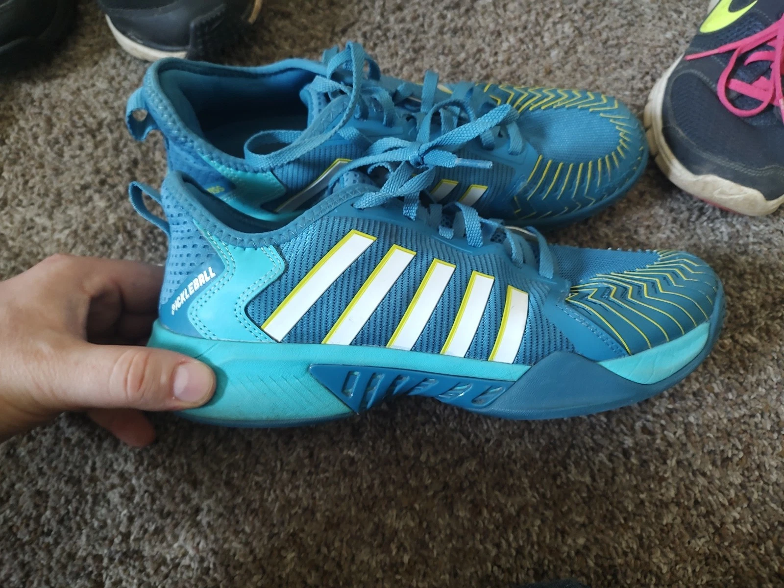 Chaussure K Swiss Pickleball Supreme   Homme Taille 8,5 Bleu Blanc Jaune