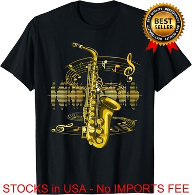 LIMITED STOCK Music Sheet Saxophonist Clef Jazz Musician T Shirt New S-4XL