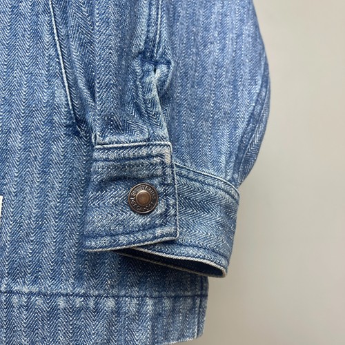 Levi’s Vintage 90s Men’s Blue Herringbone Denim Hooded Anorak Jacket – Size M - Picture 9 of 21