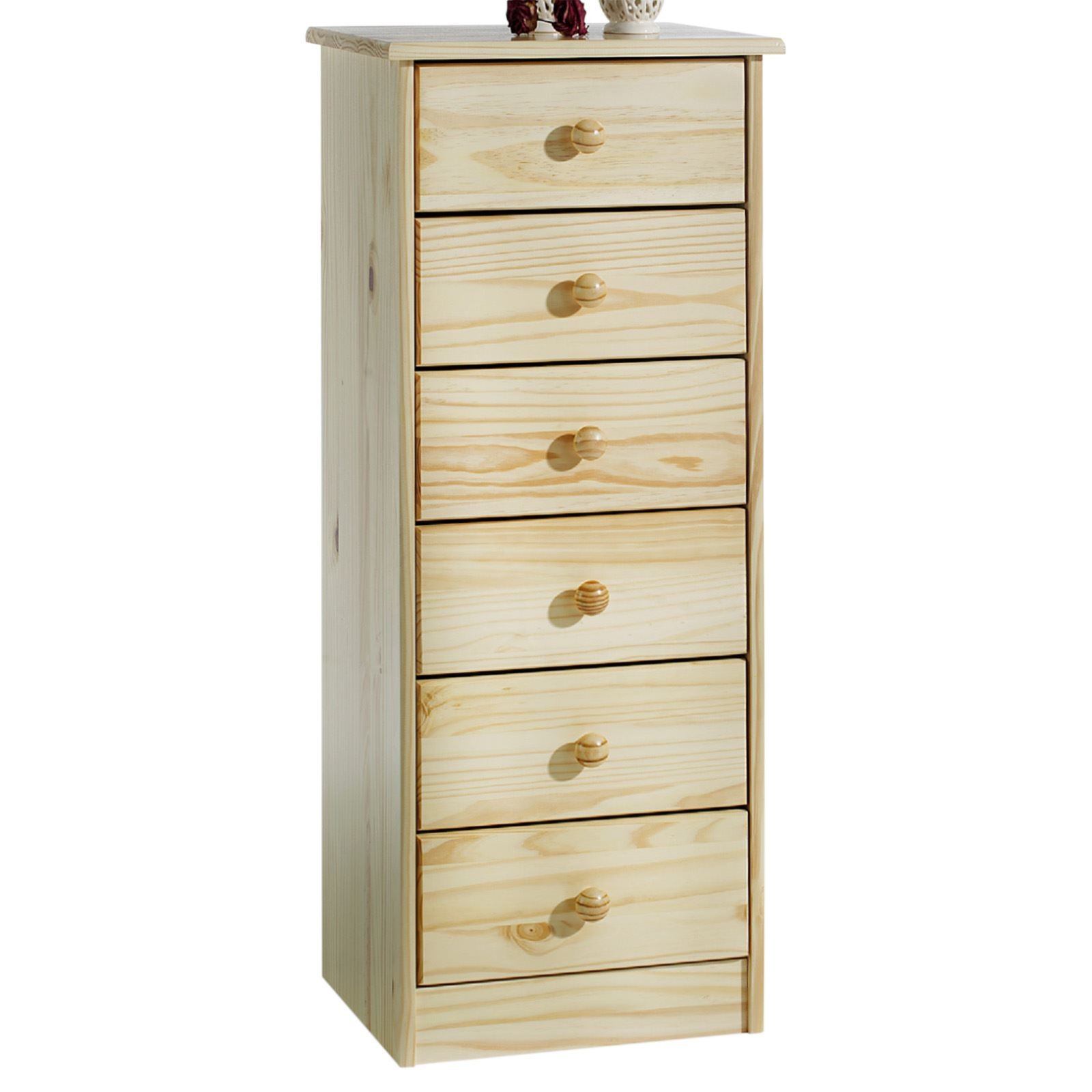 Chiffonnier gain de place en bois de pin massif pour organiser les petits espaces de vie