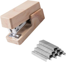 Mini Stapler with 830 Staples – Compact Fluid Brown Design for Office, School &