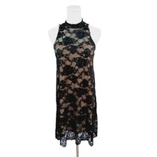 Love, Fire Black and Nude Lace Mini Dress S