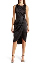 Lush Sleeveless Pleated Midi Dress 