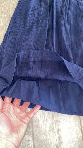 Gap Girls 4T Summer Dresses Blue Linen Embroidered Ruffle Sleeves Strawberries - Picture 4 of 14