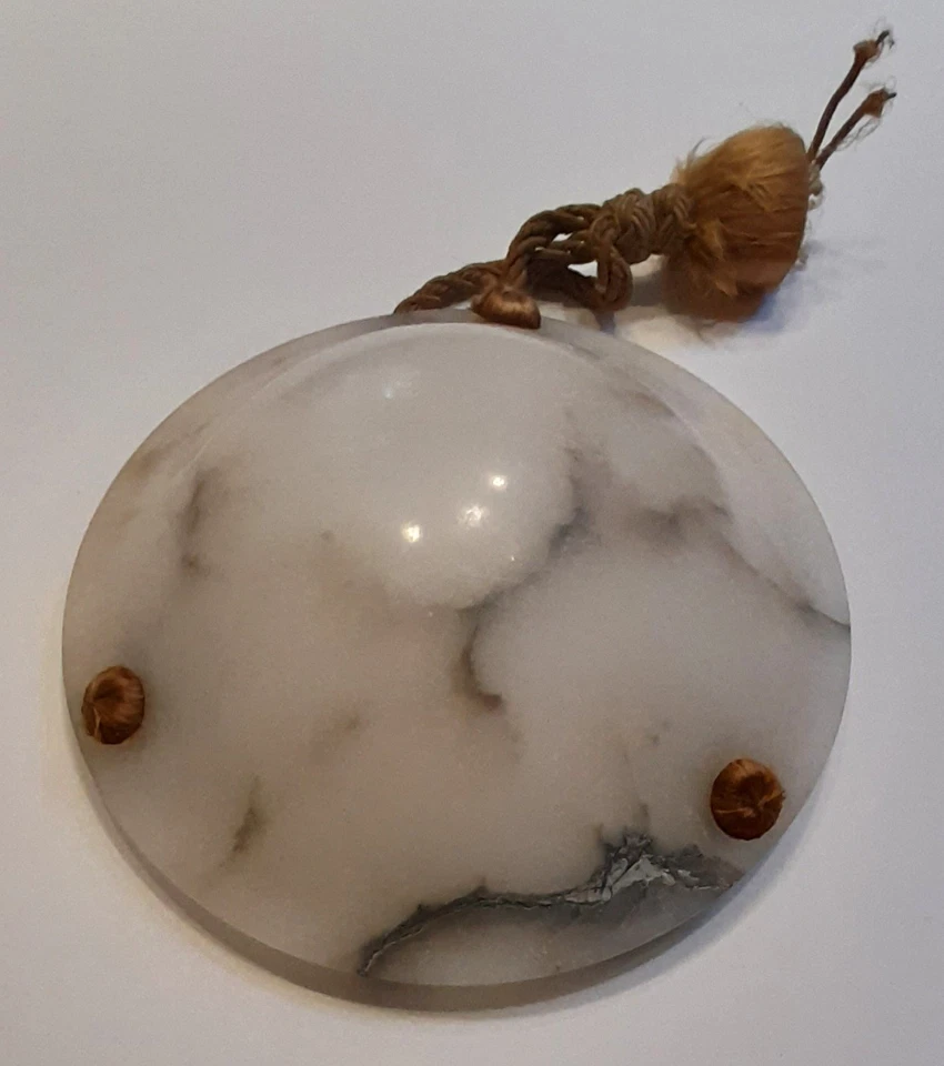 Ancienne lustre vasque Art Déco en albâtre - Photo 4/4