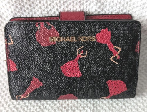 Michael Kors Barcelona Compact Leather Jersey Wallet. ZWT922 RKMNXB4ZJ.  - Afbeelding 1 van 12