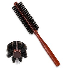 Small Round Hair Brush for Thin or Short Hair, Natural Boar Bristle Hair Brush w