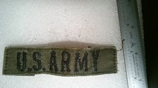 MILITARY PATCH SEW ON US ARMY NAME TAPE OD GREEN OLDER VIETNAM ERA
