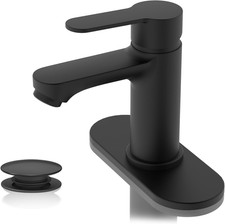 Bathroom Faucet, Single Handle Matte Black Sink Faucet for 1 or 3 Hole Installat