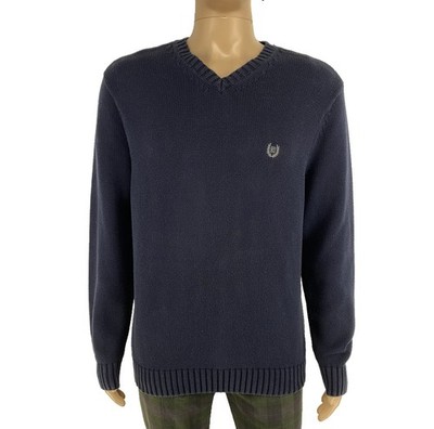 Chaps Herren Marineblau V-Ausschnitt Pullover Größe L