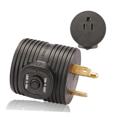 Overload Protector RV Power Adapter Plug Circuit Breaker, 30 Amp to 30M/15F