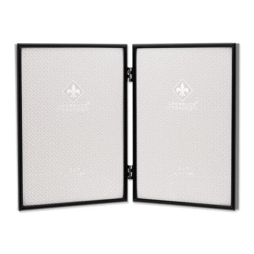 Marco de fotos de metal negro 5x7 montaje vertical o en pared diseño elegante con terciopelo... Foto 2 de 4