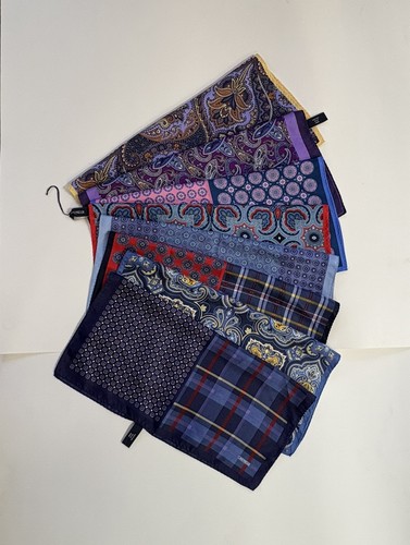 LOT Of 8 Daniel Cremieux Silk Pocket Squares Handkerchief Mens Accessory Unused - Picture 2 of 12