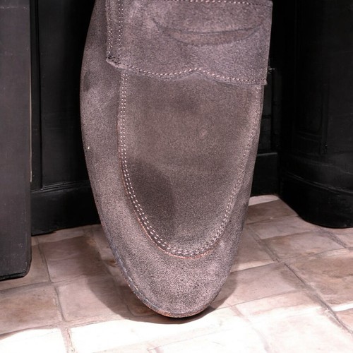 Prime Schuhe handgefertigt Goodyear rahmengenäht braun Wildleder Penny Loafer Schuhe Herren 7,5 US - Bild 8 von 8