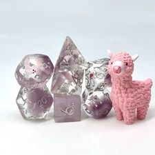 Sage's Llama Familiar Resin Polyhedral Dice Set & Figurine | D&D Dice TTRPG DnD