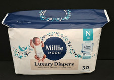 New Natural Millie Moon Disposable Diapers 30 Ct Cloud Touch Size 0 - B-11 