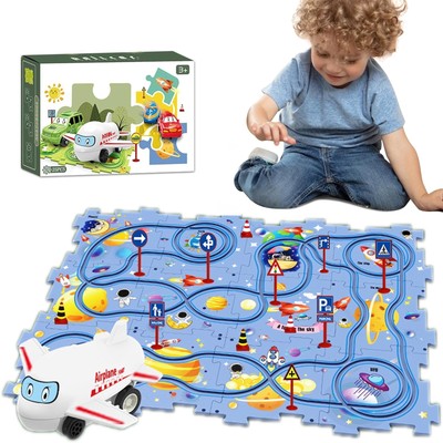 25PCS Puzzle Racer Kids Car Track Set Space Jigsaw Puzzle Racer Car Track Se