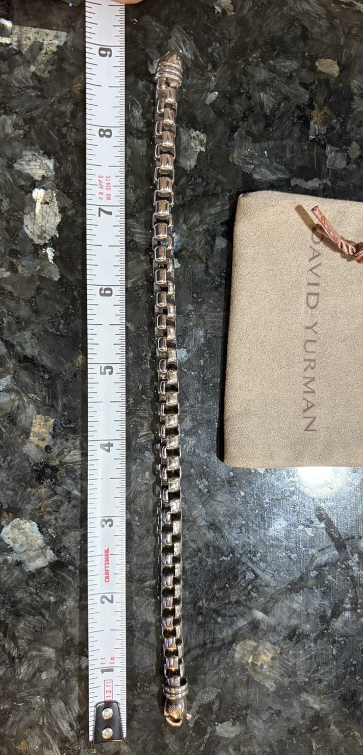 David Yurman   Solid Silver Box Chain Bracelet 925 - image 3
