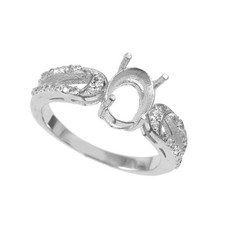 925 Sterling Silver Jewelry Semi Mount Ring Stone Setting Size 8X6 MM Oval Shape