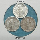 Mercury dime lot of 3, 1941-D, 1941-P, 1941-S.  90% silver coins — photo 2