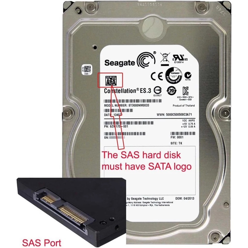 ADATTATORE CONVERTITORE DA SAS SFF-8482 22PIN A SATA 7+15PIN PER HARD DISK HDD - Immagine 3 di 4