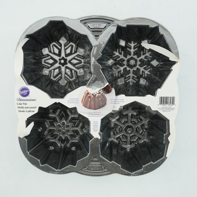 Wilton Dimensions 4 Cavity Snowflake Cake Pan Snow Christmas Holiday NEW HEAVY
