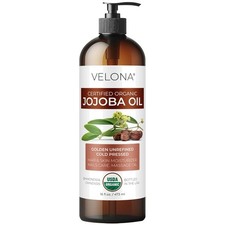 USDA Certified Organic Jojoba Oil 16 fl oz - Pure, Cold Pressed Skin Hair Care