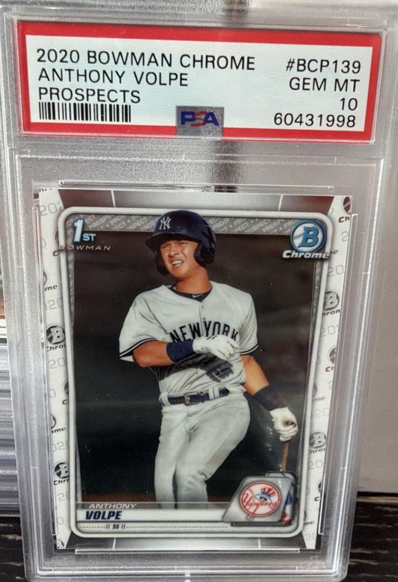 2020 Bowman Chrome Anthony Volpe BCP139  PSA 10 GEM MINT Yankees view 2